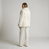 The Ivory Belted Fur Jacket