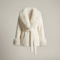 The Ivory Belted Fur Jacket